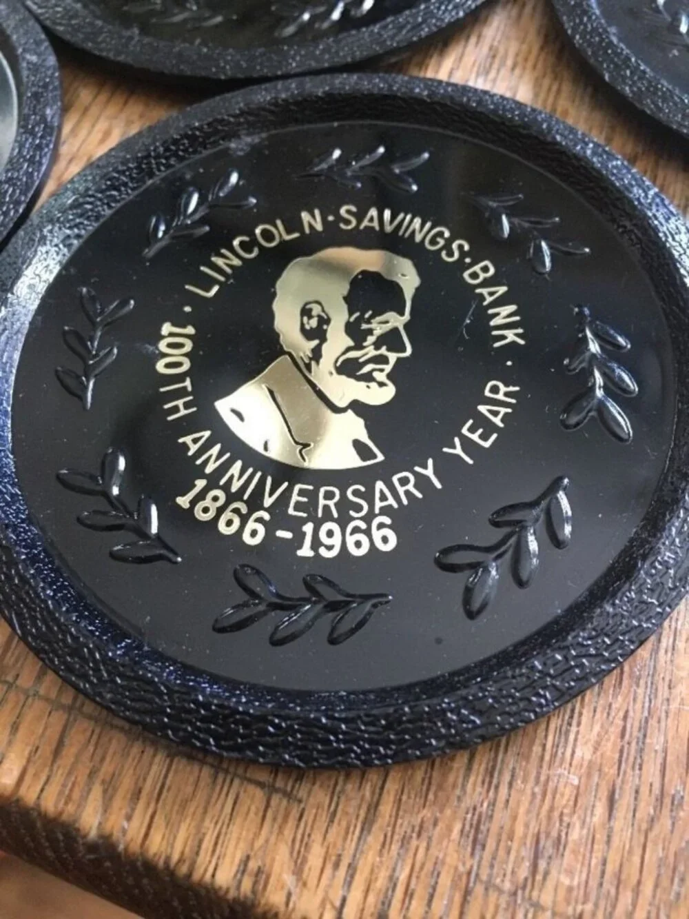Mid Century Bar Coasters Abraham Lincoln Savings Bank Centennial set of 10
